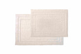 White Color of 2 Piece Microfiber Shag Bathmat Set